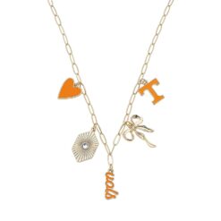 Tennessee Volunteers Gold Charm Necklace | NCAA Licensed College Jewelry | Gameday Tailgate Accessory | Graduation or Sorority Gift